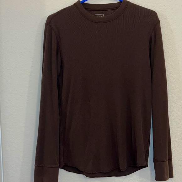 GAP brown waffle-knit crewneck longsleeve shirt. Size-S. TTS. Perfect co… - Picture 1 of 6